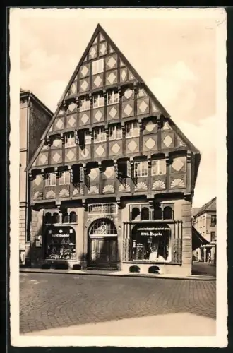 AK Oldenburg i. O., Strassenpartie am Degodehaus