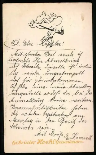 Künstler-AK Geisenheim a. Rhein, Gebrüder Hoehl Wein