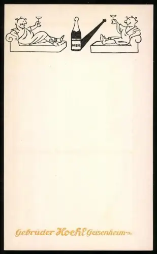 Künstler-AK Geisenheim a. Rhein, Gebrüder Hoehl Wein