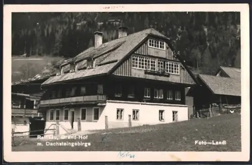 AK Ramsau, Hotel Brand-Hof mit Dachsteingebirge