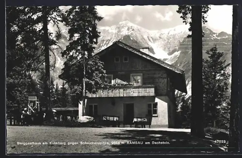 AK Ramsau am Dachstein, Berggasthaus am Kulmberg gegen Scheichenspitze