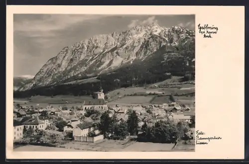 AK Gröbming /Stmk, Teilansicht mit Kirche gegen den Kamm