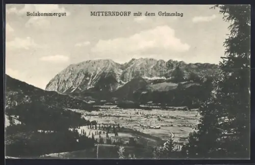 AK Mitterndorf /Salzkammergut, Panorama mit dem Grimming