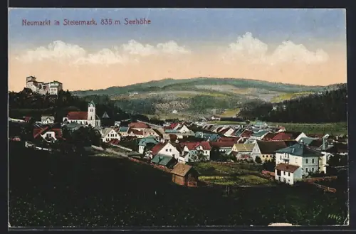 AK Neumarkt in Steiermark, Teilansicht mit Kirche