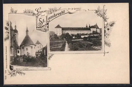 AK St. Lambrecht, Stift und Carmer im Friedhofe