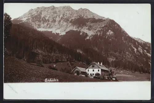 AK Gschöder, Teilansicht mit Gebirgsmassiv