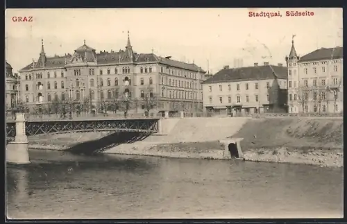 AK Graz, Südseite vom Stadtquai