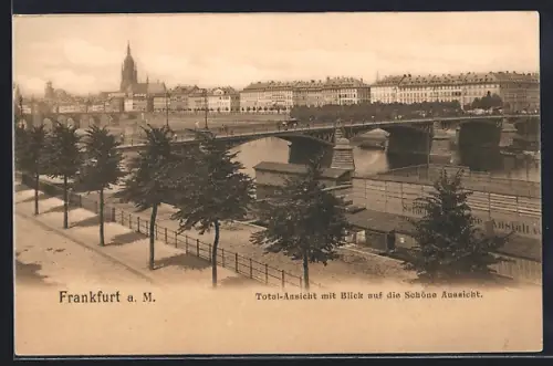 AK Frankfurt a. M., Total-Ansicht, Blick auf die Schöne Aussicht