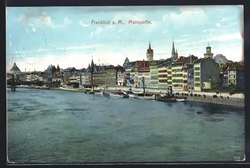 AK Frankfurt a. M., Mainpartie, Restaurant Kaiser Barbarossa, Inh. Jos. Meiz