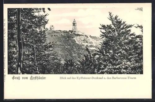 AK Kyffhäuser, Kyffhäuser-Denkmal, Barbarossa-Turm
