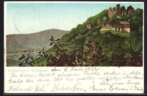 AK Rothenburg / Kyffh., Burgruine und Bergrestaurant