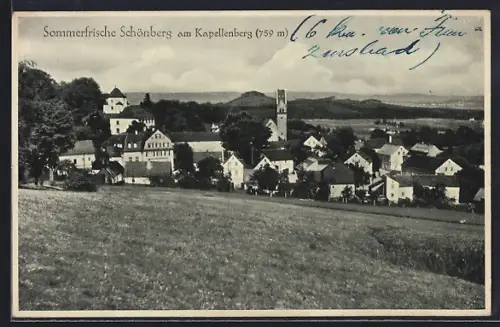 AK Schönberg / Pausa, Ortsansicht am Kapellenberg