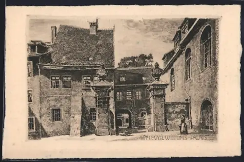 Künstler-AK Weimar / Thüringen, Blick auf Wittums Palais
