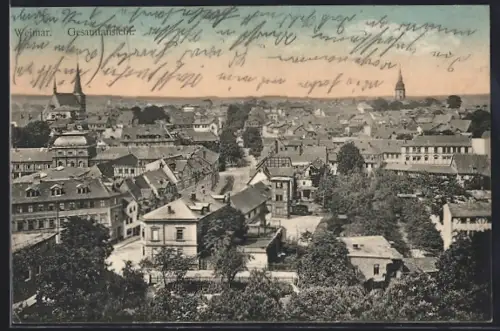 AK Weimar / Thüringen, Totalansicht aus der Vogelschau