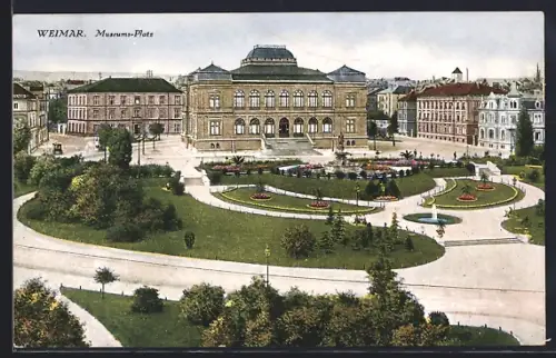 AK Weimar / Thüringen, Museums-Platz