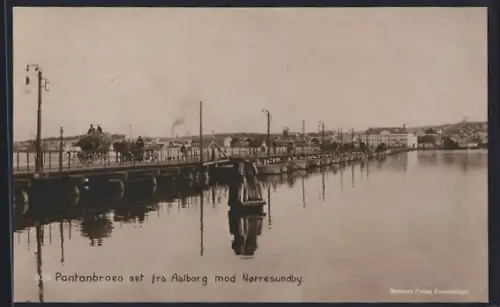 AK Aalborg, Pontonbroen set fra Aalborg mod Nørresundby
