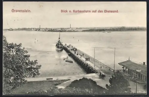 AK Gravenstein, Blick v. Kurhausturm auf dem Ekensund