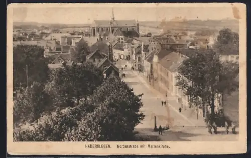 AK Hadersleben, Norderstrasse mit Marienkirche