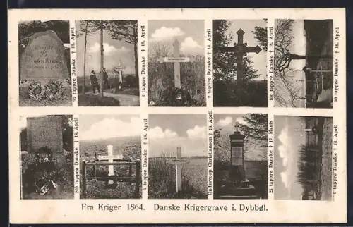AK Dybbøl, Fra Krigen 1864, Danske Krigergrave i. Dybbøl