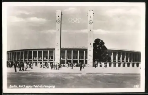 AK Berlin, Olympia 1936, Reichssportfeld, Osteingang des Olympiastadions