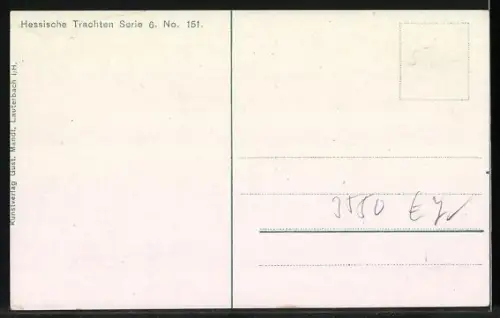 AK Mädchen in Hessischen Trachten