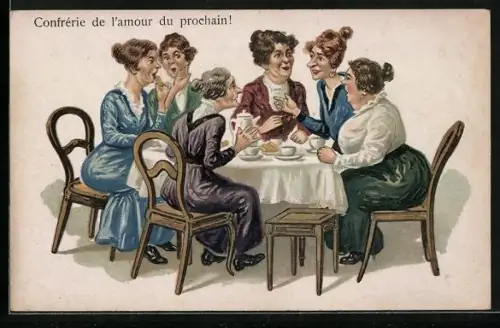 AK Frauen in der Kaffeerunde klatschen über Neuheiten des Tages