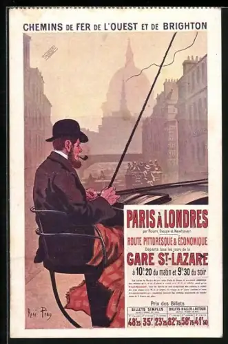 AK Kutschenfahrer fährt Touristen durch die Strassen einer Stadt