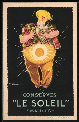 AK Reklame Conserves Le Soleil, Malines