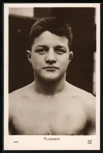 AK Emile Pladner, Brustportrait des französischen Boxers