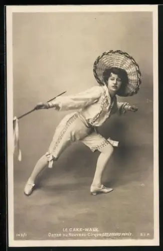 AK Frau beim Tanz Cake-Walk