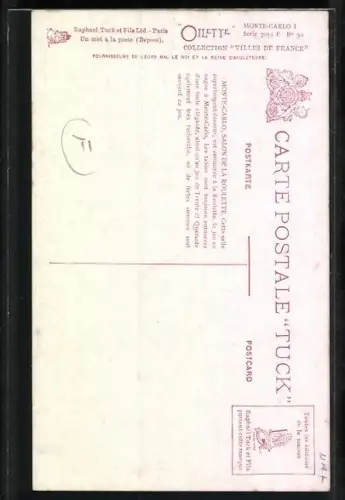 Künstler-AK Monte Carlo, Salon de Roulette