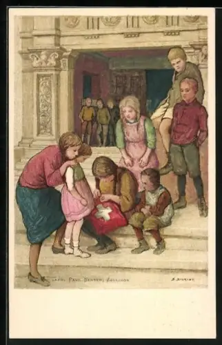 Künstler-AK Schweizer Bundesfeier 1925, Für unsere Taubstummen und Schwehörigen