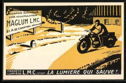 AK Motorrad mit heller Lampe, Magnum LMC