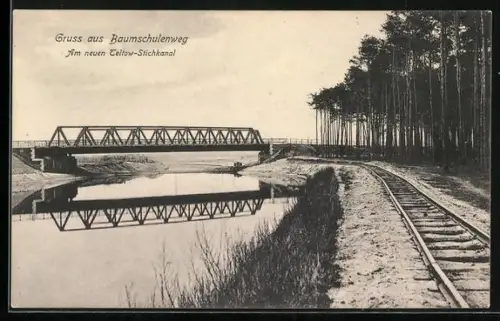 AK Berlin-Baumschulenweg, Gleise am neuen Teltow-Stichkanal