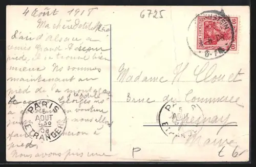 AK Heiligenstein, Ortsansicht mit Kirche und Feldern