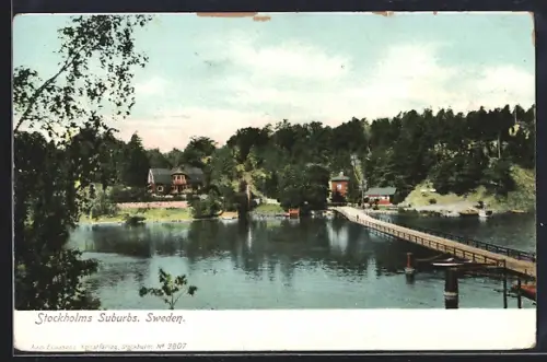 AK Stockholm, Suburb, Vorort der Stadt