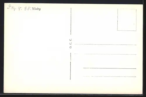 AK Visby, Teilansicht mit Kirche