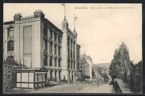 AK Bingen / Rhein, Rochusallee und Rheinisches Technikum