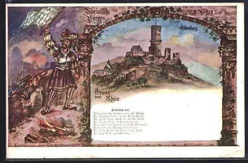 AK Godesberg / Rhein, Rheinische Burgen und Sagen, Godesberg 1593, Eroberung