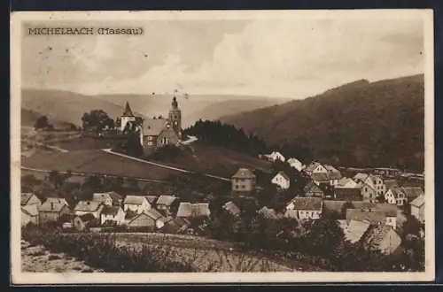 AK Michelbach /Nassau, Ortsansicht mit Kirche