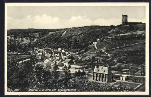 AK Monreal i. d. Eifel, Teilansicht mit Kirche von Süden gesehen
