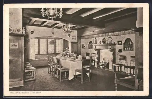 AK Hamburg-St.Georg, Hotel Atlantic, Holländisches Zimmer, Innenansicht