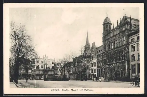 AK Wesel / Rhein, Grosser Markt mit Rathaus