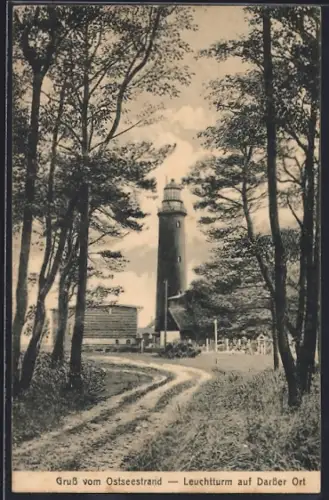 AK Darsserort, Ostseestrand mit Leuchtturm