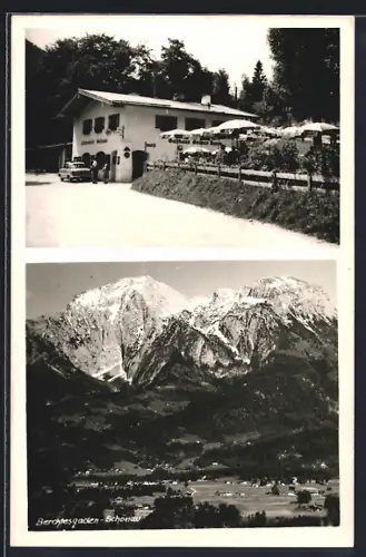 AK Berchtesgaden-Schönau, Gasthaus grüner Baum, Panorama