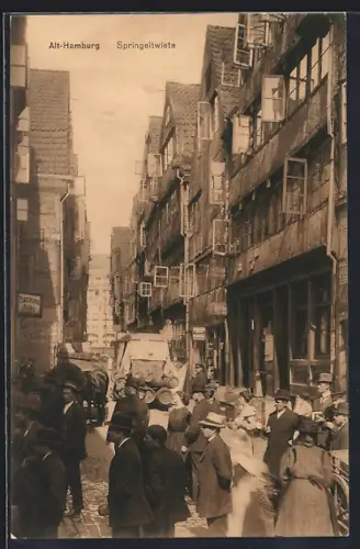 AK Hamburg, Strassenpartie in der Springeltwiete der Altstadt