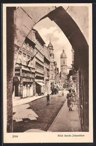 AK Jena, Johannistor, Durchblick zur Johannisstrasse