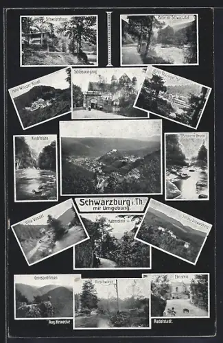 AK Schwarzburg i. Th., Hotel Weisser Hirsch, Hotel Thüringer Hof, Villa Vassel