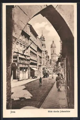 AK Jena, Johannistor, Durchblick zur Johannisstrasse