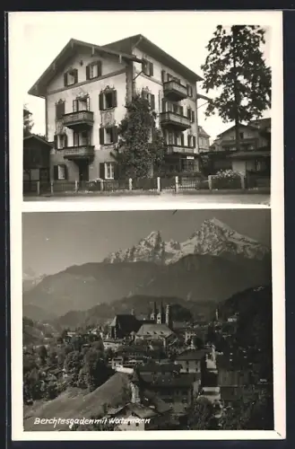 AK Berchtesgaden, Haus Heupel und Watzmann